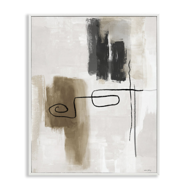 Giclée encadrée fluide et brun clair, design par Amber Sterling, H 14 po x l 11 po