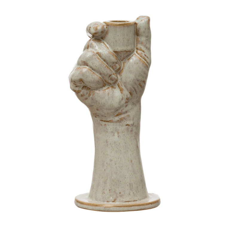 Stoneware Hand Taper Holder Reactive Glaze