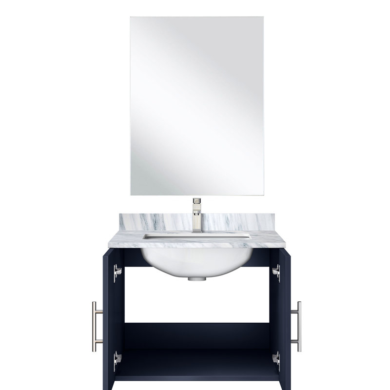 24 po L x P 22 po, bleu, comptoir en marbre, miroir et teinture pour une utilisation prolongée, Marine