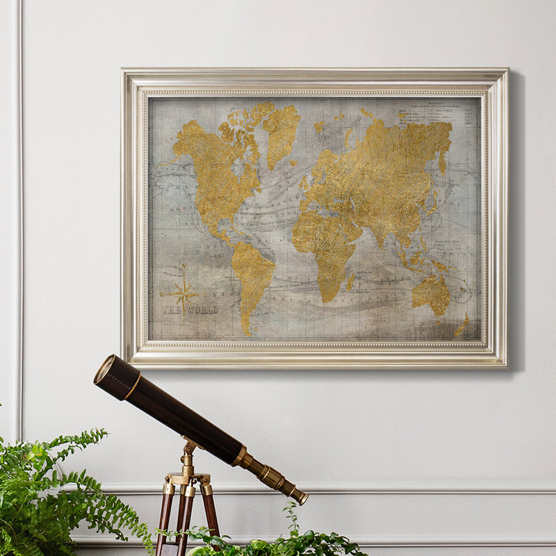 Golden World - reproduction de cadre photo sur toile, H 21 po x l 25 po x P 2,5 po
