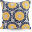 Vibrant Yellow And Blue Embroidery Decorative Cotton Throw Pillow Covers