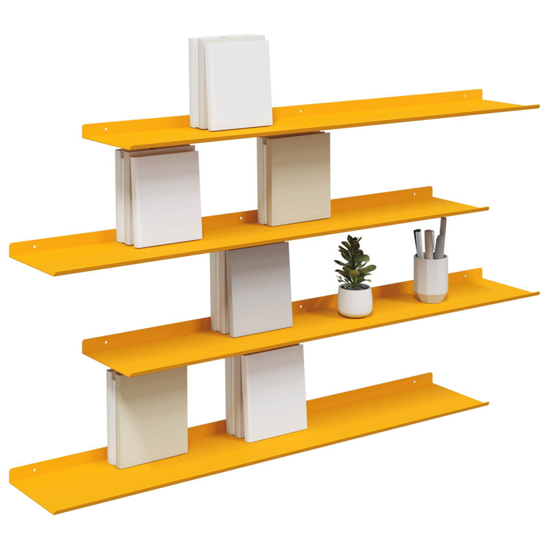 Steel Floating Shelf, Mustard Yellow