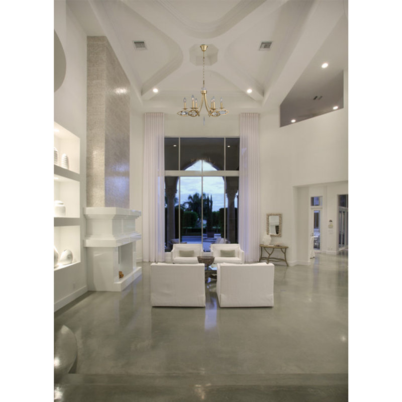 Lustree empire de style bougie 6 lumières avec accents en cristal Winkelman