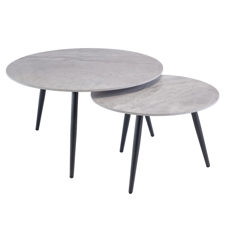 Luna 3 Legs Coffee Table Set, Rebecca Grey