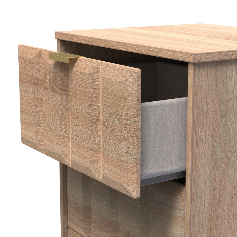 Arnesto 45cm W Manufactured Wood Bedside Table, Bardolino Oak