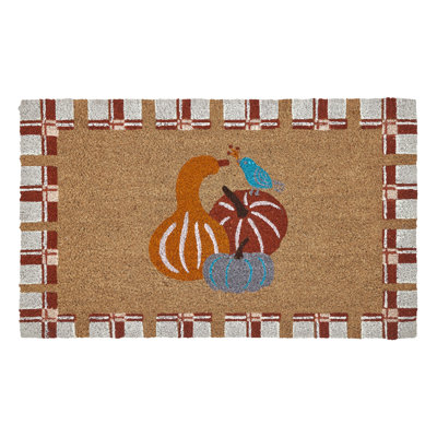 Hallmark Harvest Gourdy Outdoor Coir Doormat, 18" x 30"