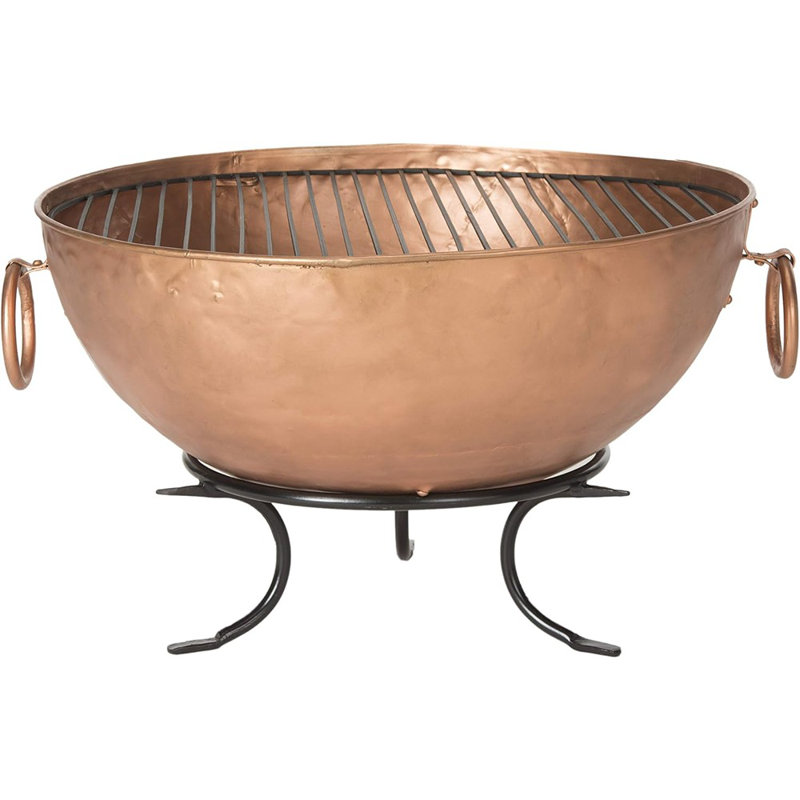 Bangkok Outdoor Fire Pit – Copper & Black Finish Wood Burning Fire Bowl For Patio, Backyard & Garden Outdoor Collection