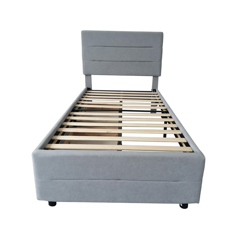 Upholstered Storage Bed, Single (3'), Grey