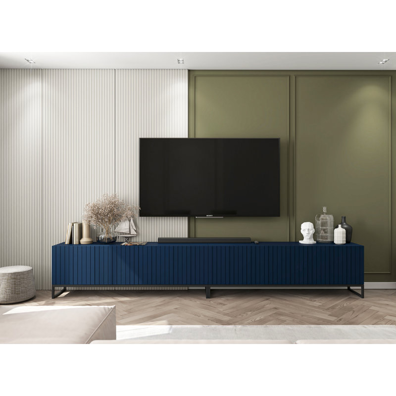 Elpis TV Stand 300 Black with Black Frame, Navy blue