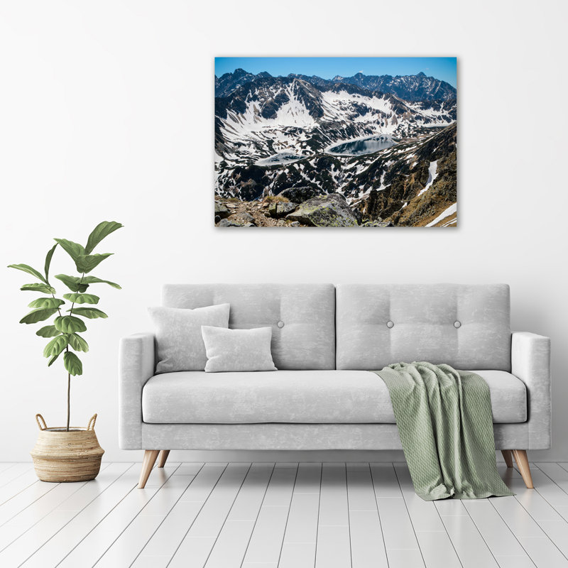 Glass Print Wall Art 100X70cm Image Printed On Glass Decorative Wall Picture Behind Toughened / Tempered Safety Real Glass For Kitchen & Living Room Theme:Lake In The Tatras