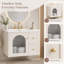 Ensemble de meuble-lavabo mural 24 po avec lavabo en céramique, 2 tiroirs et porte cannelée en verre-102917146