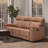Hogansville 76.77" Wide Compact Modern Upholstered Manual Reclining Sofa, 3-Seater Couch