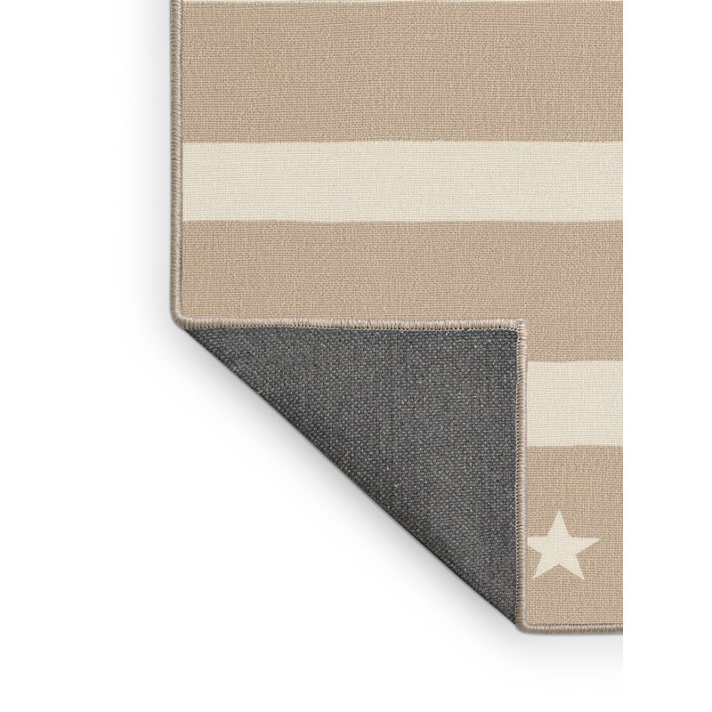 Soft Plush Ferree July 4Th Modern & Contemporary Abstract Area Rug in Beige – Beige Binding, 2x4