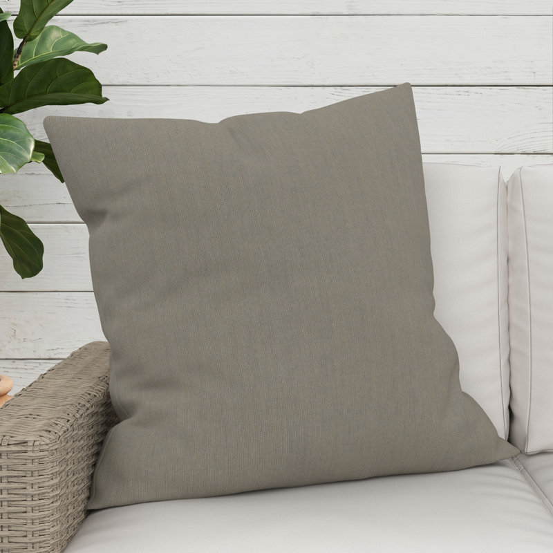 Jem Gabi Sunbrella® Indoor/Outdoor Throw Pillow, Square 24", Spectrum Dove Sunbrella® Plainweave