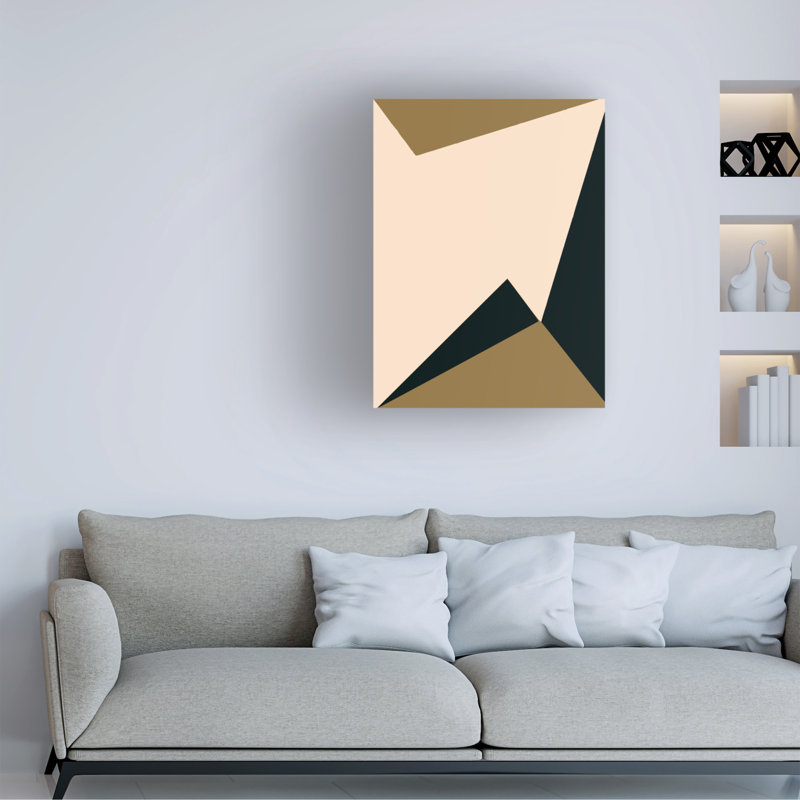 Art sur toile triangulaire boliné, H 35 po x l 47 po