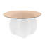 Table basse ronde de 27,56 po, table basse de table en verre, table basse en verre trempé (27,56 po x 15,75 po)