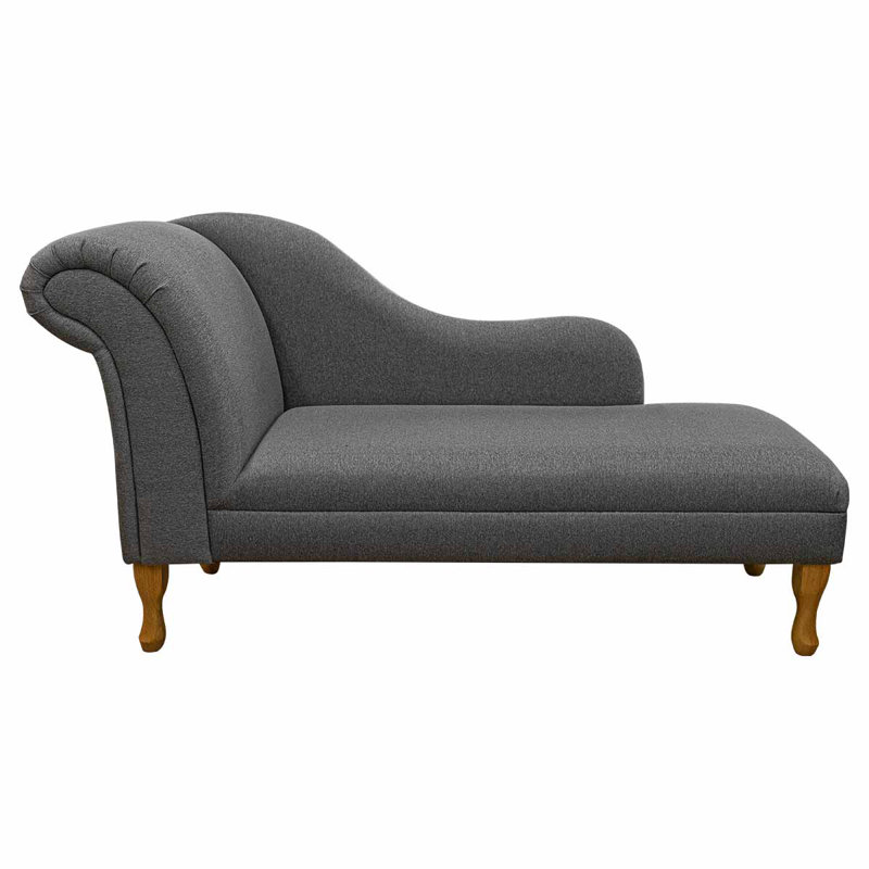 Upholstered Chaise Lounge, Grey