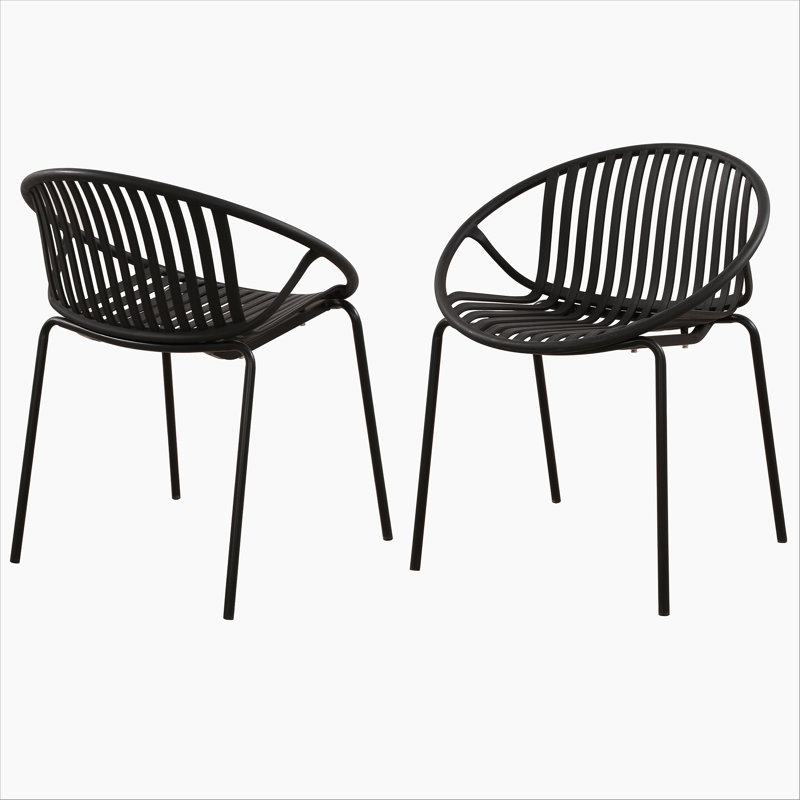 Chaises de salle à manger de patio, Noir
