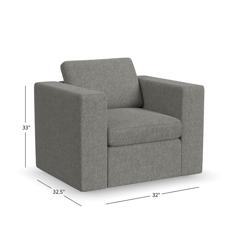 Lockheart 32” Accent Chair Square Arm , Smoke