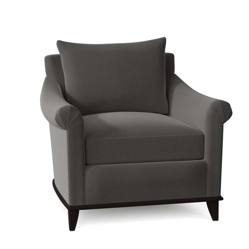 Drake Upholstered Armchair, Vintage Ebony, Chartres Pebble