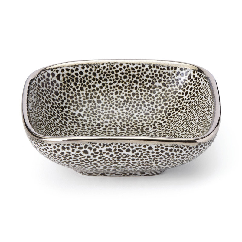 Panthera Stoneware Nut Bowl, Platinum