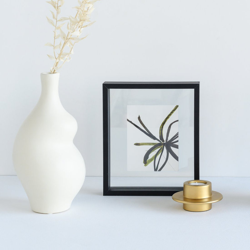 Luiz Wood Floater Picture Frame, 12" x 16", Black