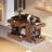 6-Drawer Armoire Makeup Vanities with Open Shelf and Tempered Glass Display Top-1415184662