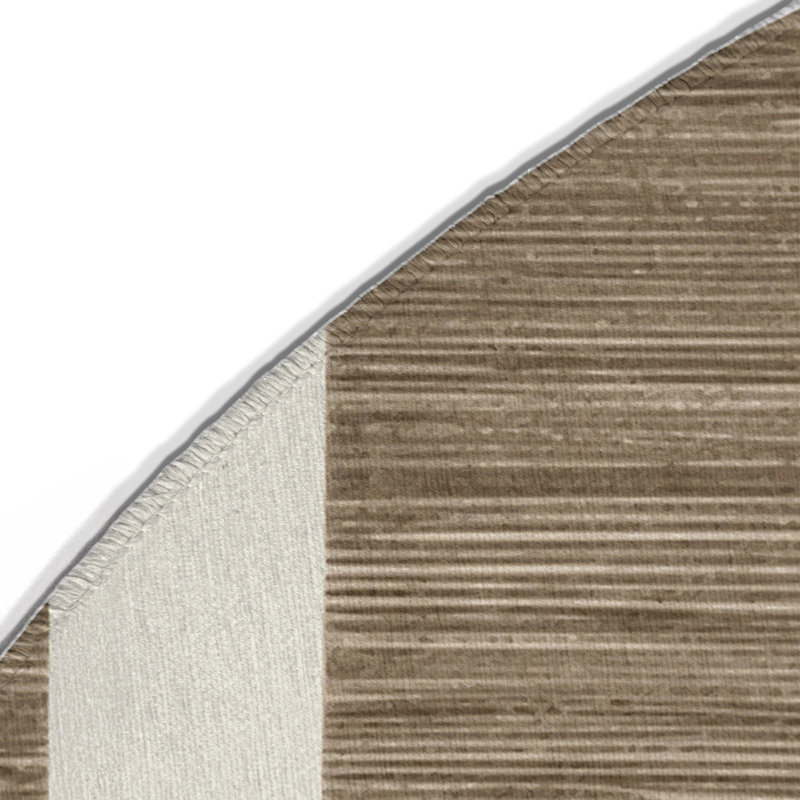Tapis intérieur / extérieur gris HorizontalStripes, Rond 5 pi
