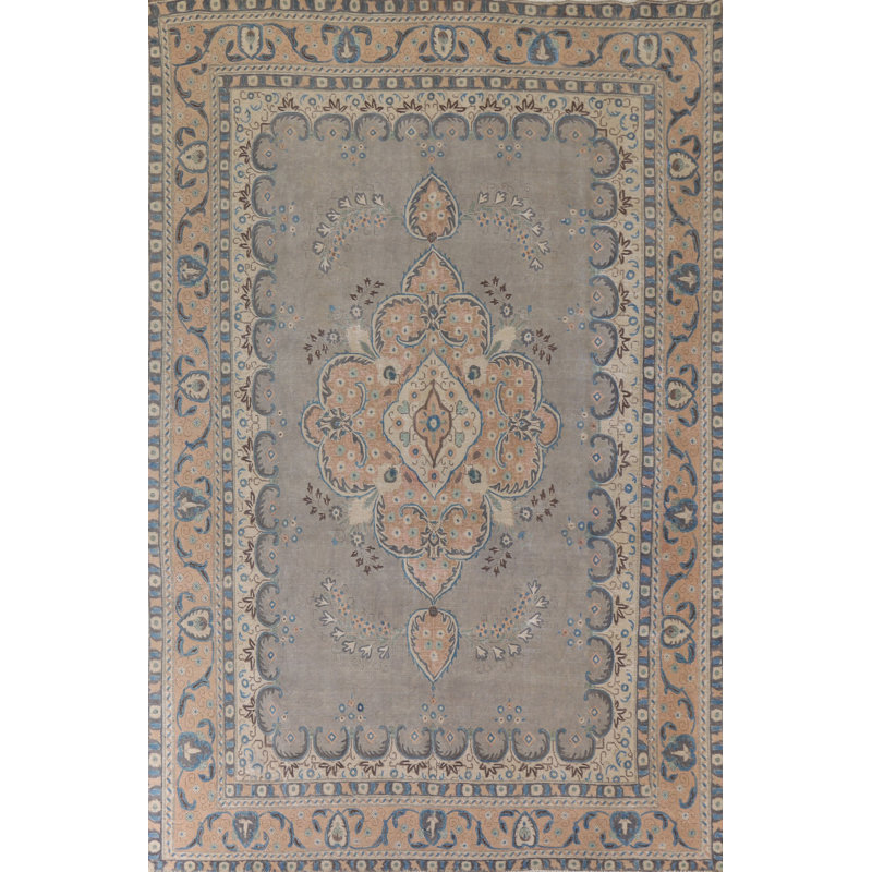 Tapis traditionnel gris surteint 9 x 13
