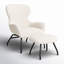 Fauteuil d'appoint à oreilles avec repose-pieds Cathalina-342475679