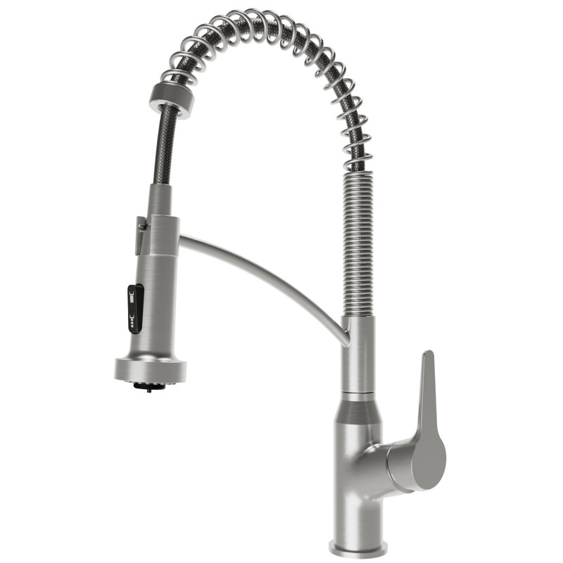 Karran Scottsdale Single-Handle Pull-Down Sprayer Commercial Style Kitchen Faucet in Spot-Free Stainless Steel