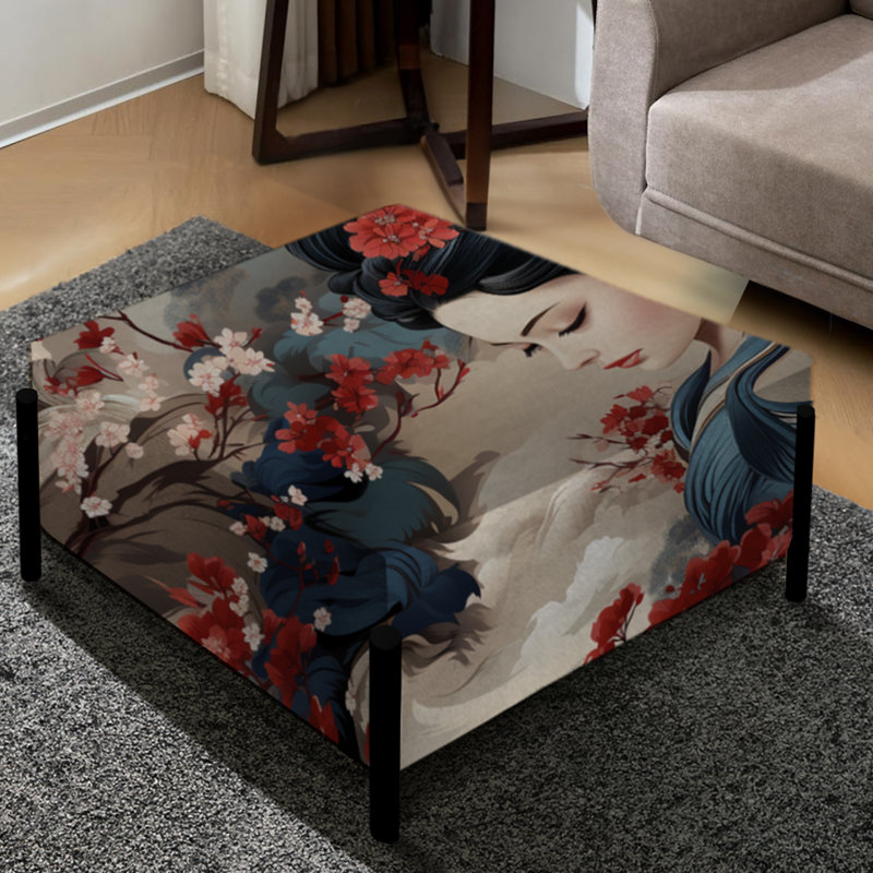 Geisha Grace - Grand repose-pieds carré oriental