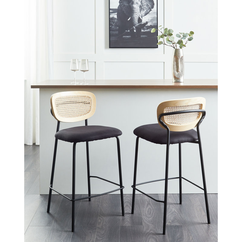 Altonette Upholstered Counter Stool, Black