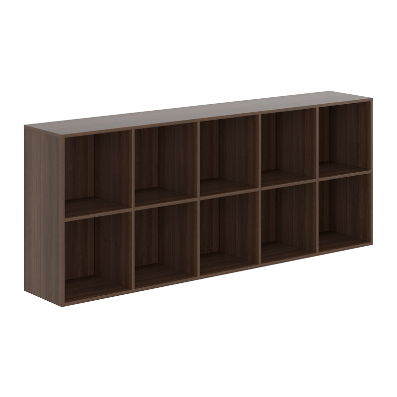 Hokku Designs Shoe Rack, 10 Compartment Open Storage Display Shoes Organizer FSSR018, Walnut