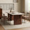 Simple retro rectangular dining table set