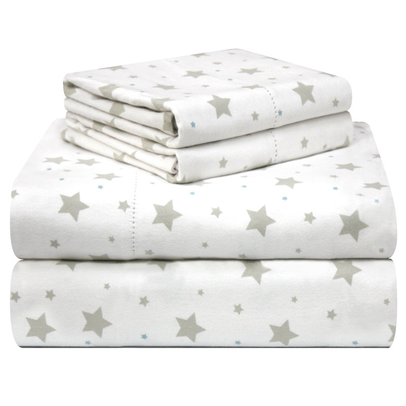 Ensemble de draps en flanelle de luxe 180 g / m² Pointehaven , Stars, Lit double