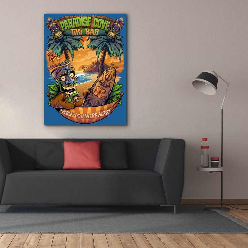 «Tiki Man Hammock» par Flyland Designs, art mural sur toile, H 54 po x l 40 po x P 1,5 po