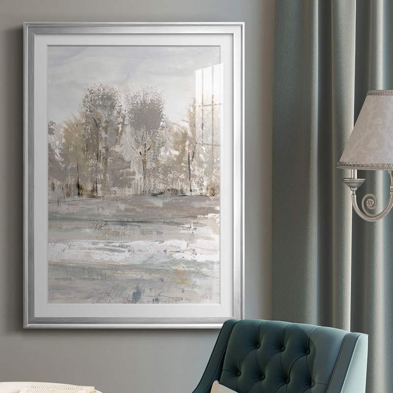 «Meadow's Edge I», reproduction encadrée de qualité supérieure - prête à être accrochée, H 30,5 po x l 22,5 po, Argent