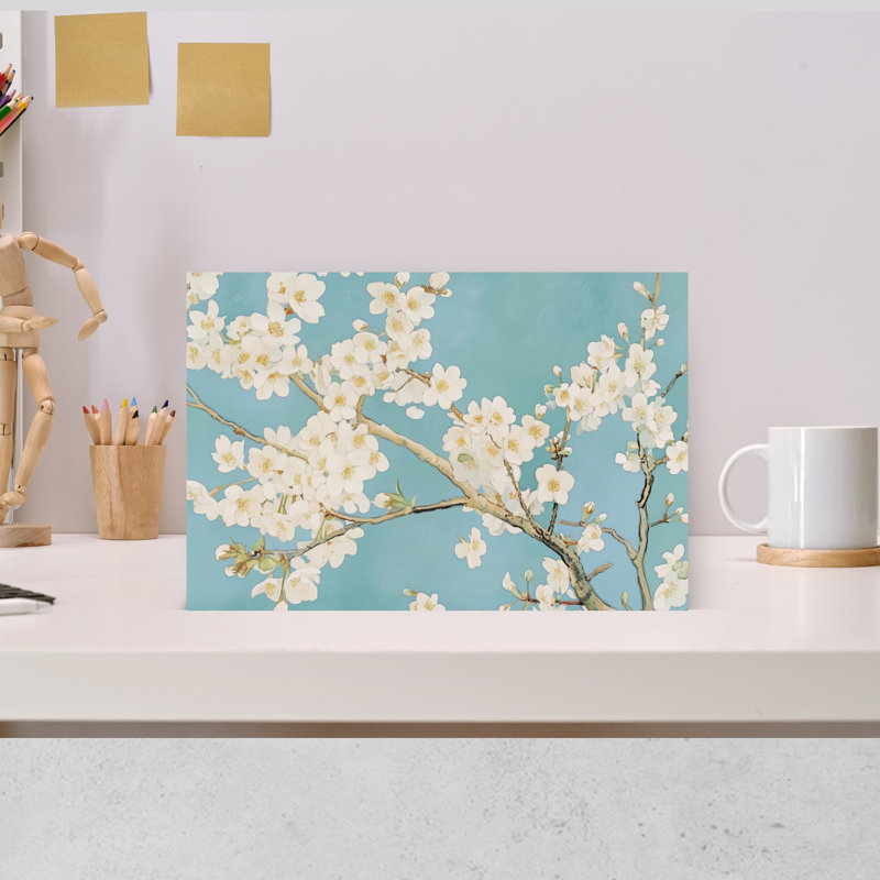 White Blossoms Blue Sky by Melloi Art Prints - Wrapped Canvas Print, 45.72 cm H x 30.48 cm W