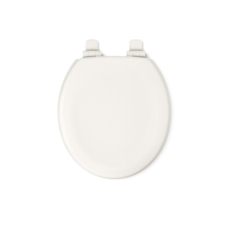 Stonewood Quiet-Close Compression-Molded Wood Toilet Seat, Round, Biscuit