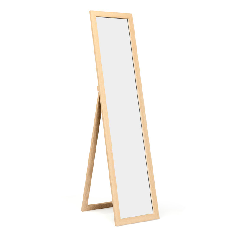 Devany Wood Flat Wall Mirror, Nature