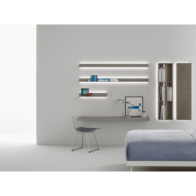 LUX Floating Shelf, 47 1/4" W, Matt Nero stout