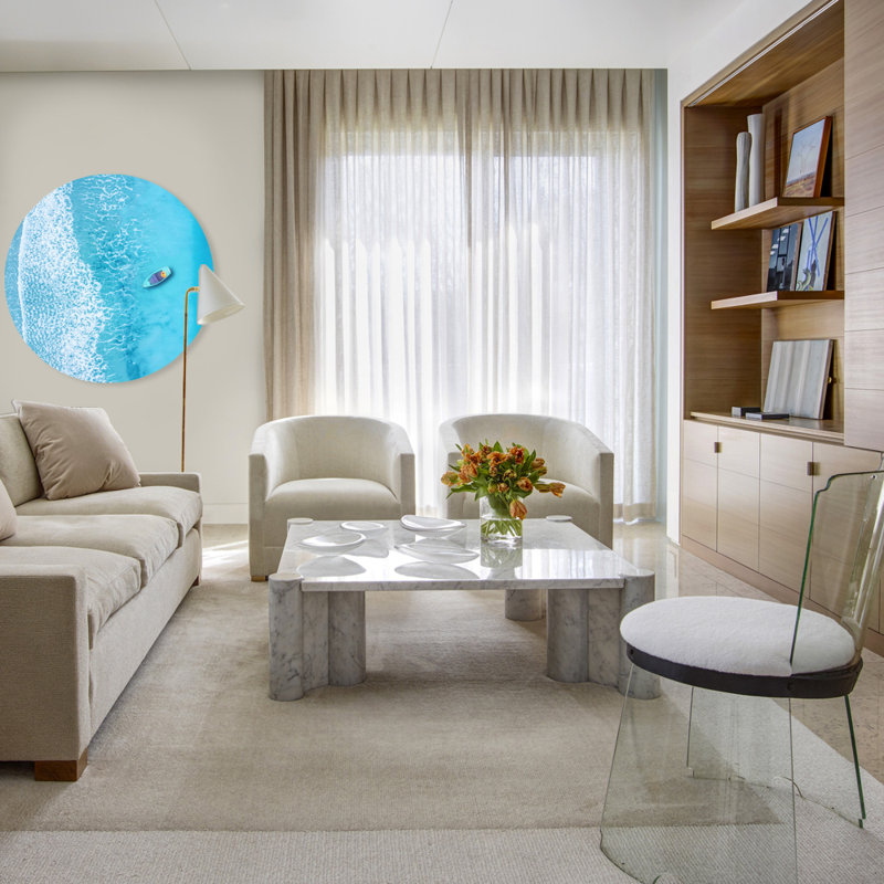 Seascape turquoise par decorumby-photographie sans cadre, Aluminium, H 46 po x l 46 po x P 1,5 po