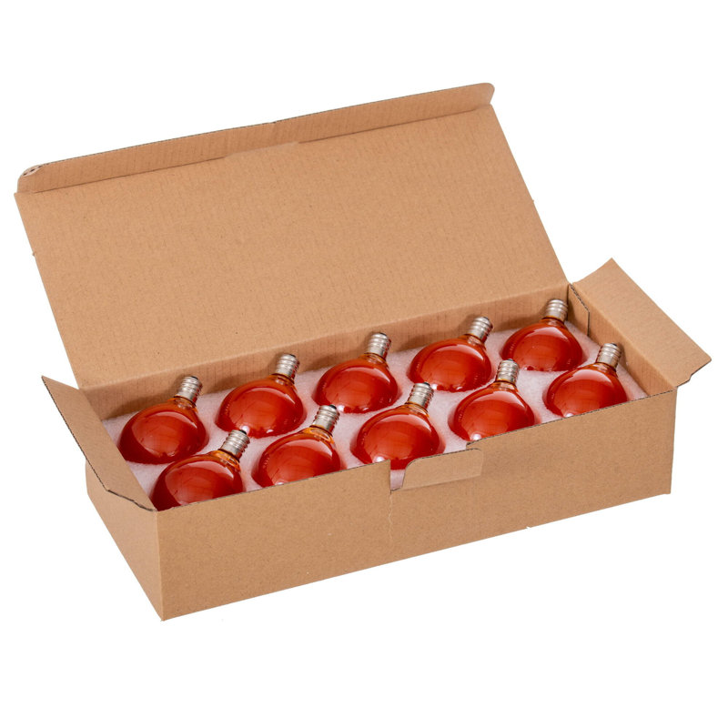  Ampoules de rechange en verre à filament ambré à DEL G50-E12 10 / boîte, Ambre