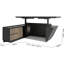 Bureau de direction en L à hauteur ajustable 94,5 po avec bureau à lumière DEL moderne et grand bureau de direction pour affaires à domicile-181183189-181774703