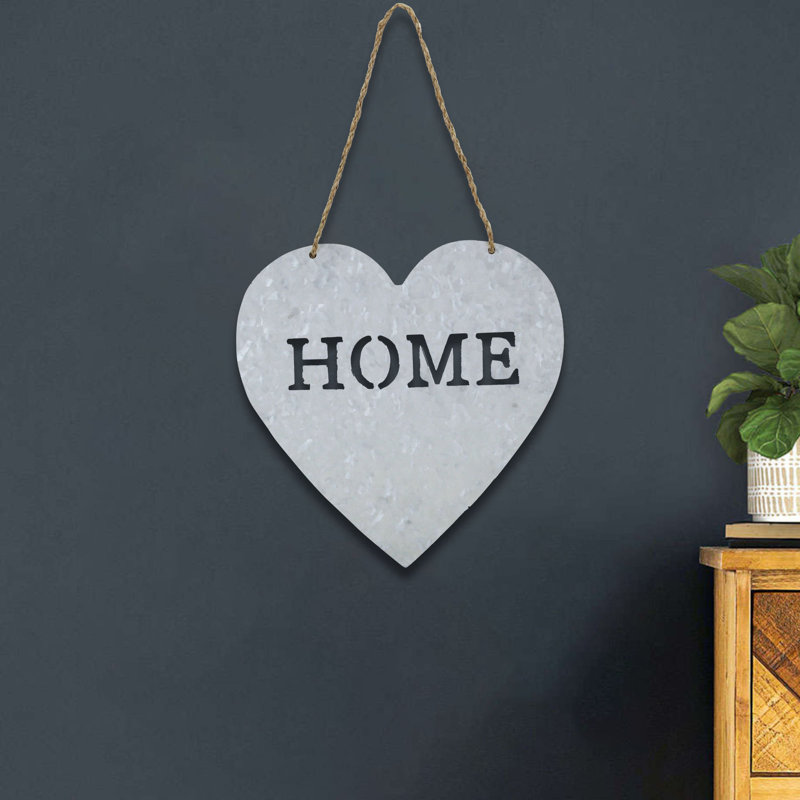 Décoration murale en forme de cœur "Home"