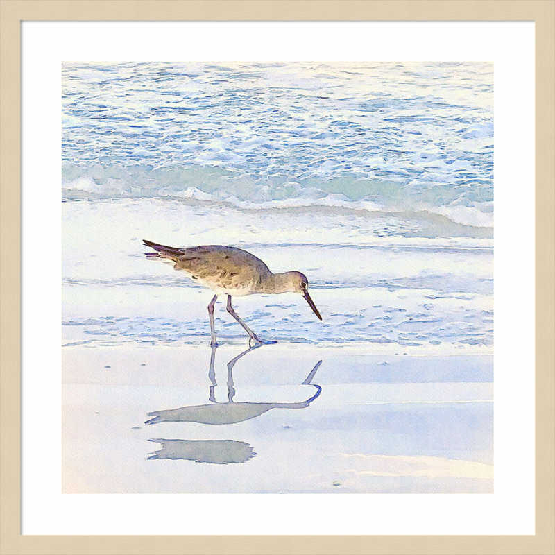 «Sandpiper Dreams II» par Christine Zalewski, reproduction d'art encadrée sur bois, H 25 po x l 25 po