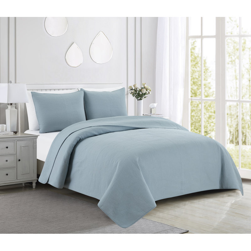Sedna Knob Hill Quilt Set, White, Queen Quilt + 2 Queen  Shams