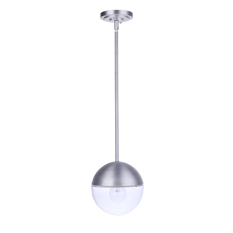 Luminaire suspendu d'extérieur 1 lumière H 8,19 po Azuzena, Aluminium satiné