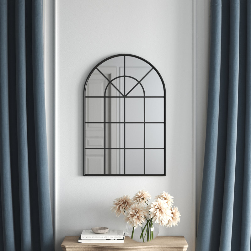 Avdija Metal Wall Mirror, 41.5" x 28", Black